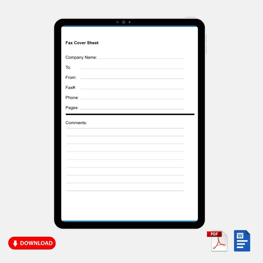 Printable Generic Fax Cover Sheet