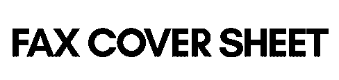 Fax Cover Sheet